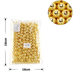 Набір перлинних намистин 12мм 295шт 250г золотистий (25843)