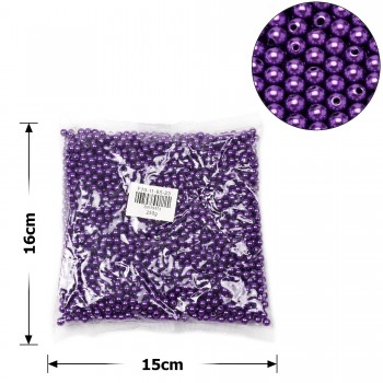 Набор жемчужных бусин 6мм 2500шт 250г фиолетовый (27085)