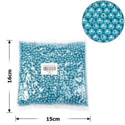 Набор жемчужных бусин 6мм 2500шт 250г бирюзовый (27086)