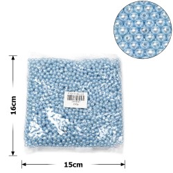 Набір перлинних намистин 6мм 2500шт 250г блакитний (27087)