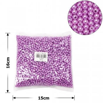 Набір перлинних намистин 6мм 2500шт 250г пурпурний (27089)