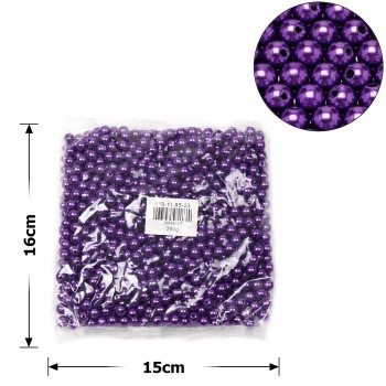Набір перлинних намистин 8мм 1000шт 250г фіолетовий (27094)