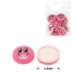Набір пластикових кабошонів Смайл 1.6см 10шт малиновий (28696)