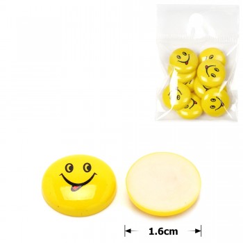 Набор пластиковых кабошонов Смайл 1.6см 10шт желтый (28699)