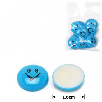 Набор пластиковых кабошонов Смайл 1.6см 10шт синий (28700)
