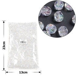 Набір гранованих намистин 8мм 900шт 250г білий-хамелеон (30397)