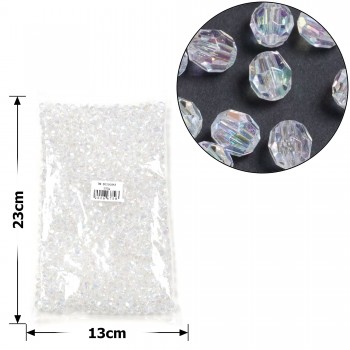 Набір гранованих намистин 8мм 900шт 250г білий-хамелеон (30397)