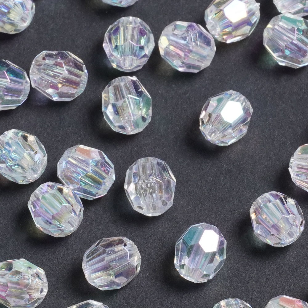 Набір гранованих намистин 8мм 900шт 250г білий-хамелеон (30397) 2