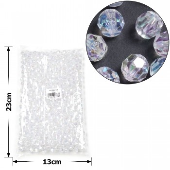 Набір гранованих намистин 10мм 500шт 250г білий-хамелеон (30398)