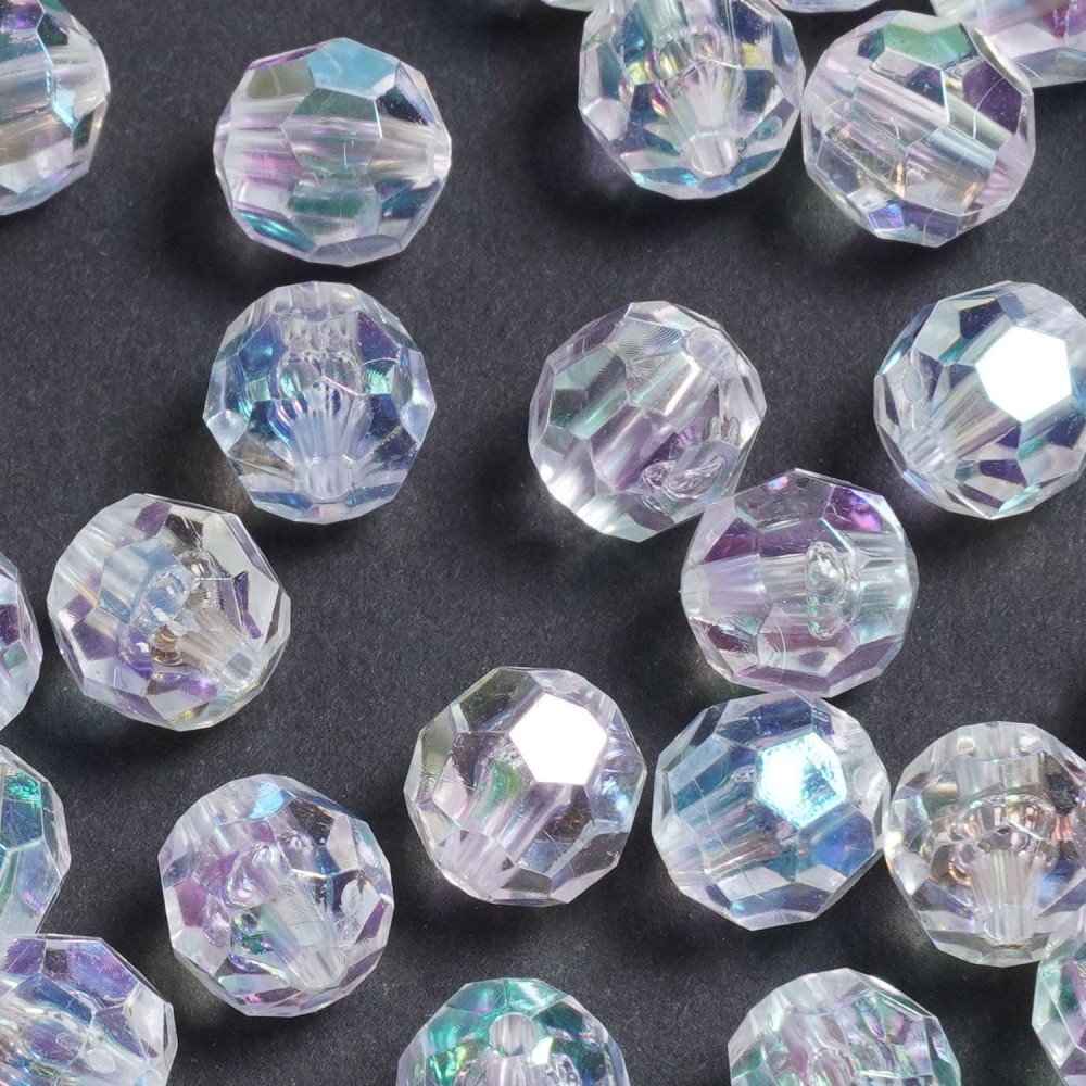 Набір гранованих намистин 10мм 500шт 250г білий-хамелеон (30398) 2