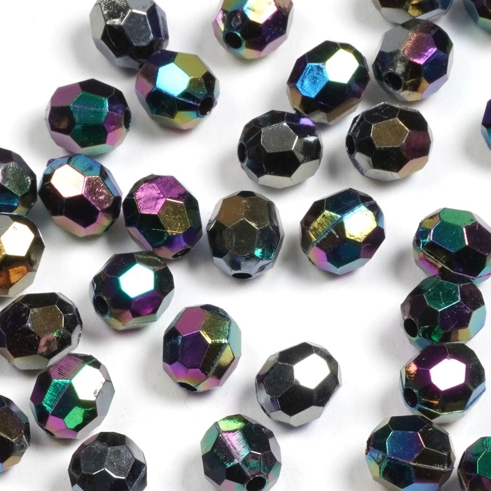 Набір гранованих намистин 8мм 900шт 250г чорний-хамелеон (30399) 2