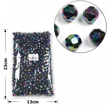 Набір гранованих намистин 10мм 500шт 250г чорний-хамелеон (30400)