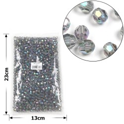 Набор граненых бусин 8мм 900шт 250г cерый-хамелеон (30401)