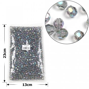 Набір гранованих намистин 8мм 900шт 250г сірий-хамелеон (30401)