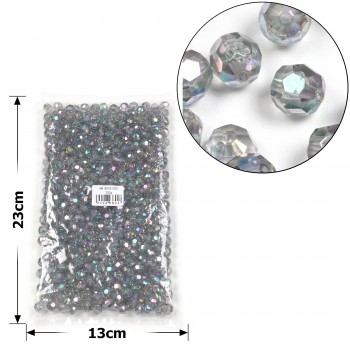 Набір гранованих намистин 10мм 500шт 250г сірий-хамелеон (30402)