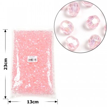 Набір гранованих намистин 8мм 900шт 250г рожевий-хамелеон (30403)