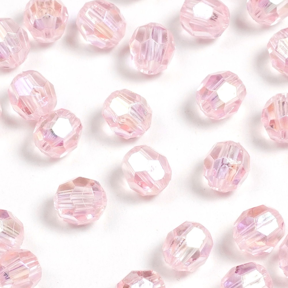 Набір гранованих намистин 8мм 900шт 250г рожевий-хамелеон (30403) 2