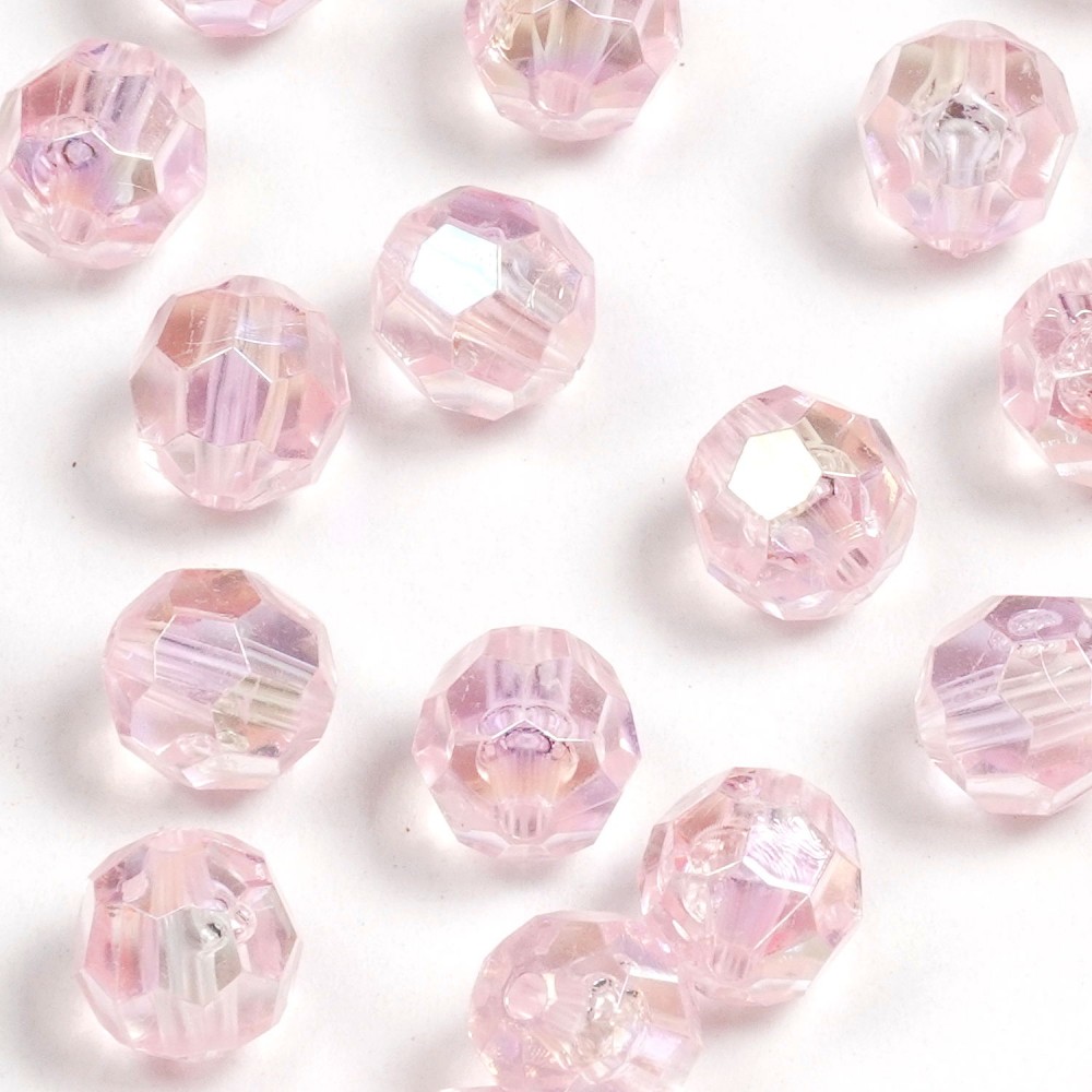 Набір гранованих намистин 10мм 500шт 250г рожевий-хамелеон (30404) 2