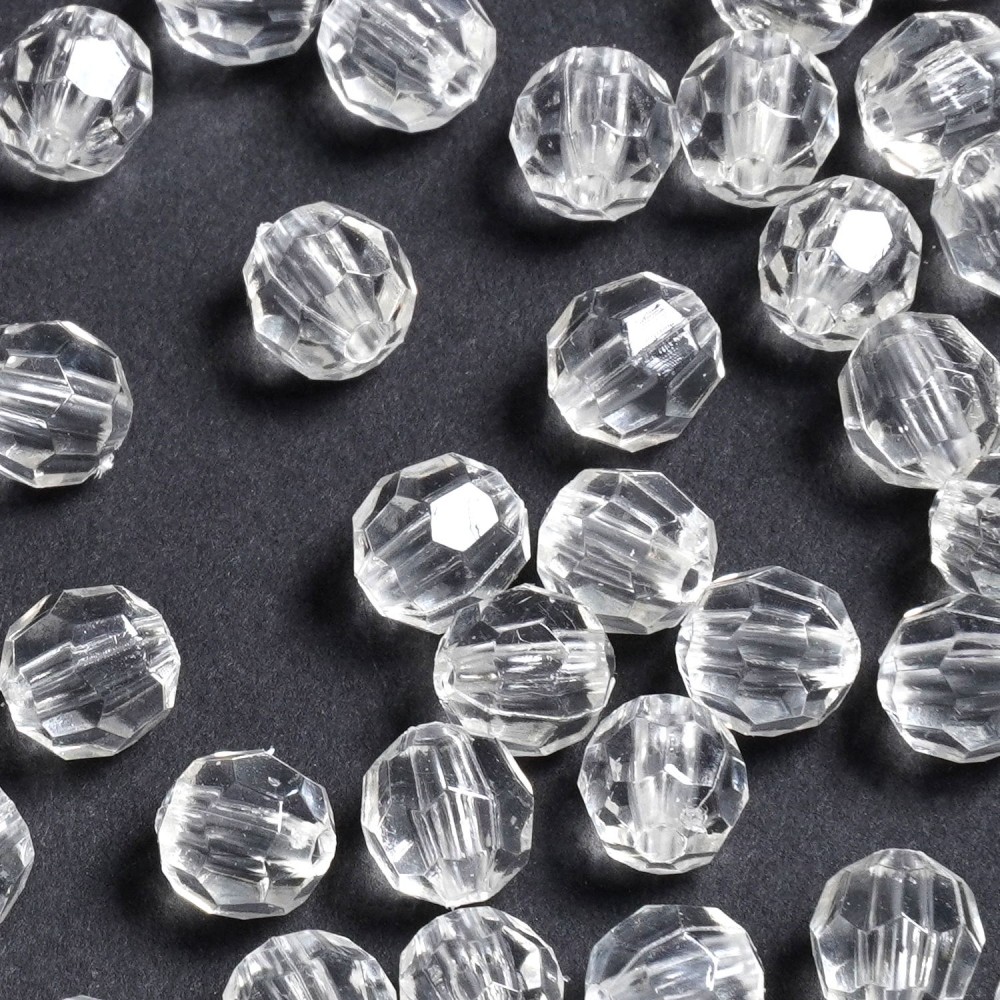 Набір гранованих намистин 8мм 900шт 250г білий (30406) 2