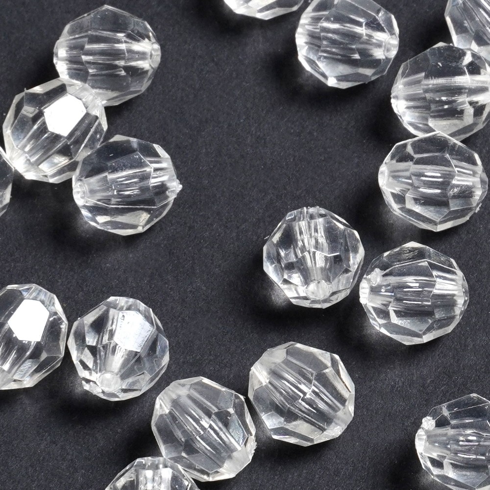 Набір гранованих намистин 10мм 500шт 250г білий (30407) 2