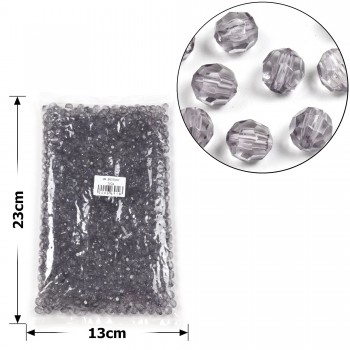 Набір гранованих намистин 8мм 900шт 250г сірий (30408)