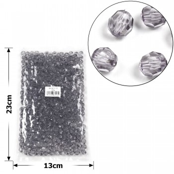 Набір гранованих намистин 10мм 500шт 250г сірий (30409)