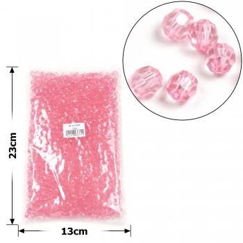 Набір гранованих намистин 8мм 900шт 250г рожевий (30410)