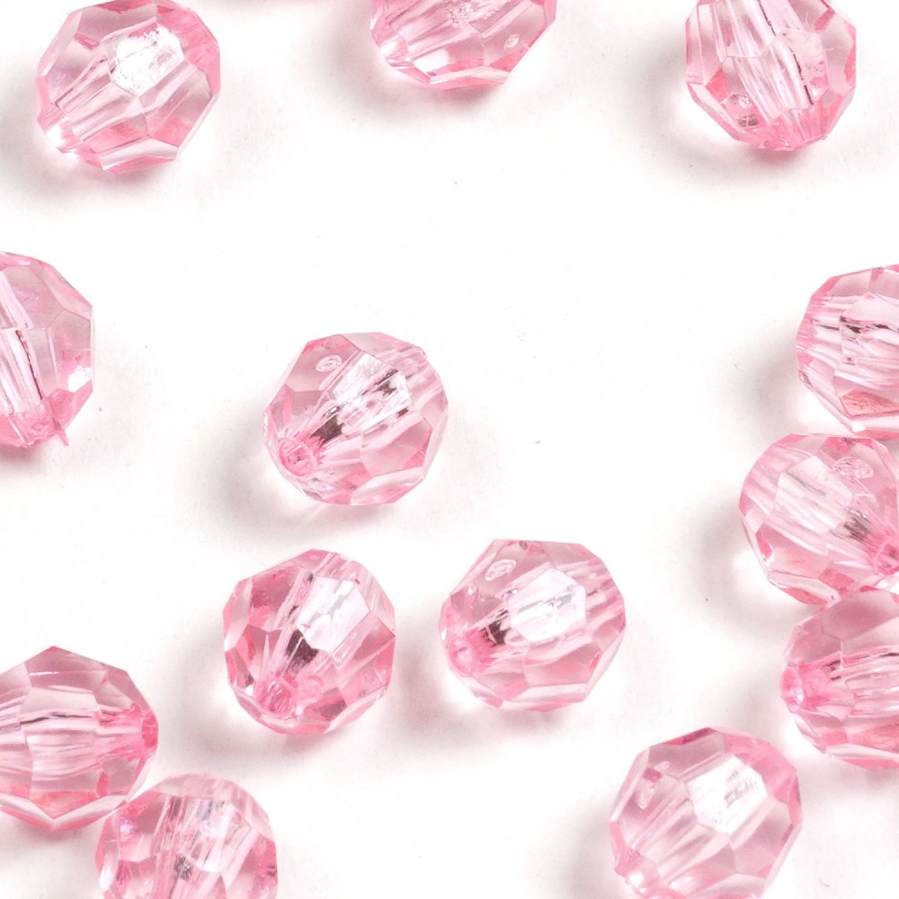 Набір гранованих намистин 10мм 500шт 250г рожевий (30411) 2