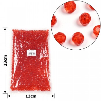 Набір гранованих намистин 8мм 900шт 250г червоний (30412)