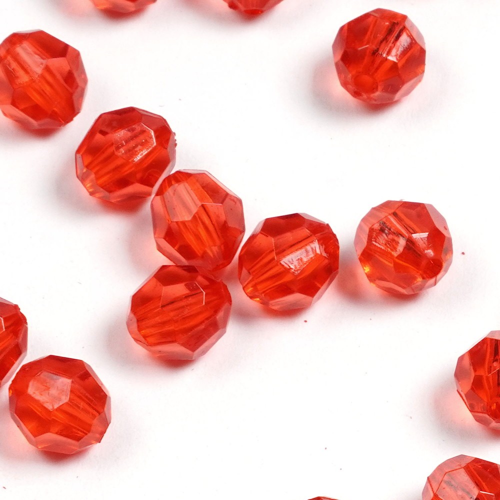 Набір гранованих намистин 10мм 500шт 250г червоний (30413) 2