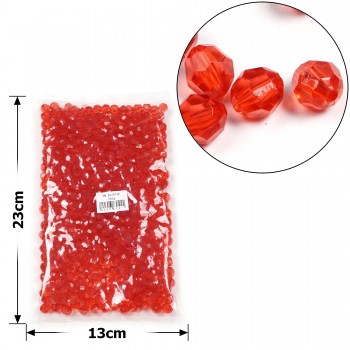 Набір гранованих намистин 10мм 500шт 250г червоний (30413)