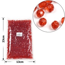 Набір гранованих намистин 8мм 900шт 250г гранатовий (30414)