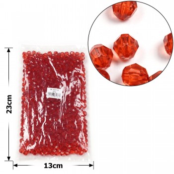 Набір гранованих намистин 10мм 500шт 250г гранатовий (30415)