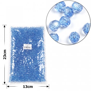 Набір гранованих намистин 8мм 900шт 250г блакитний (30416)