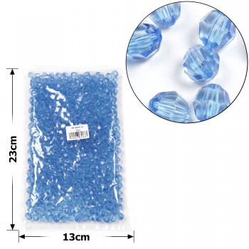 Набір гранованих намистин 10мм 500шт 250г блакитний (30417)