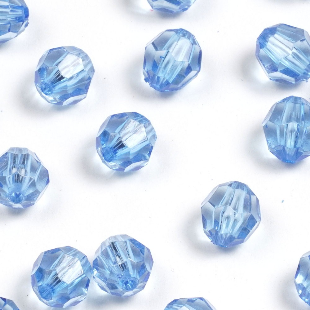 Набір гранованих намистин 10мм 500шт 250г блакитний (30417) 2