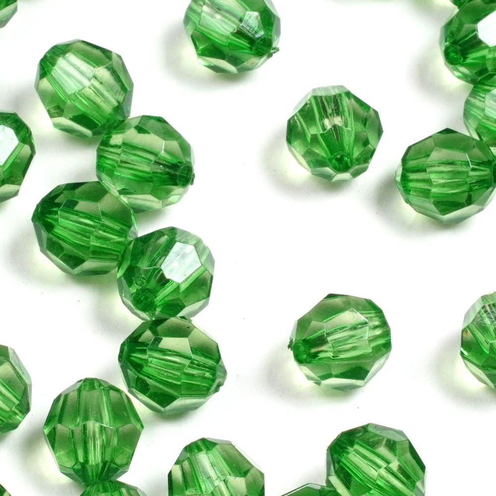 Набір гранованих намистин 10мм 500шт 250г зелений (30419) 2