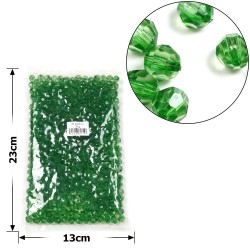 Набір гранованих намистин 10мм 500шт 250г зелений (30419)