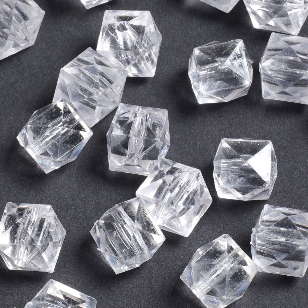 Набір намистин кубиків 10мм 575шт 250г білий (30421) 2