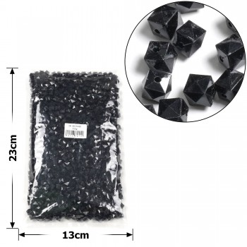 Набір намистин кубиків 8мм 900шт 250г чорний (30422)