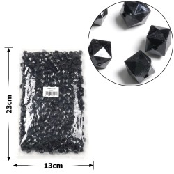 Набор бусин кубиков 10мм 575шт 250г черный (30423)