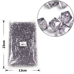 Набор бусин кубиков 10мм 575шт 250г серый (30425)