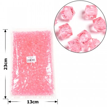 Набір намистин кубиків 8мм 900шт 250г рожевий (30426)