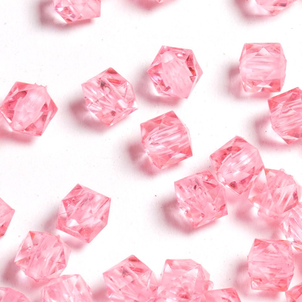 Набір намистин кубиків 8мм 900шт 250г рожевий (30426) 2
