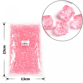 Набір намистин кубиків 10мм 575шт 250г рожевий (30427)