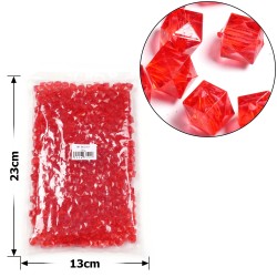 Набір намистин кубиків 10мм 575шт 250г червоний (30429)