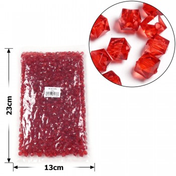 Набір намистин кубиків 8мм 900шт 250г гранатовий (30430)