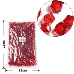 Набір намистин кубиків 10мм 575шт 250г гранатовий (30431)