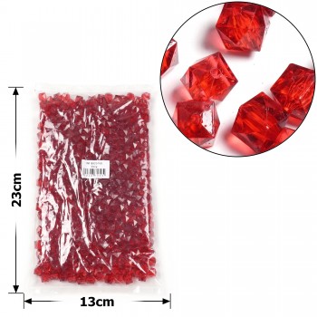 Набір намистин кубиків 10мм 575шт 250г гранатовий (30431)