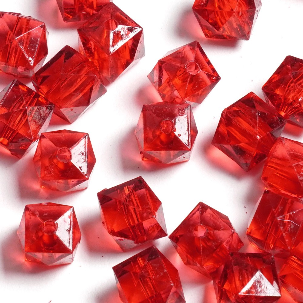 Набір намистин кубиків 10мм 575шт 250г гранатовий (30431) 2